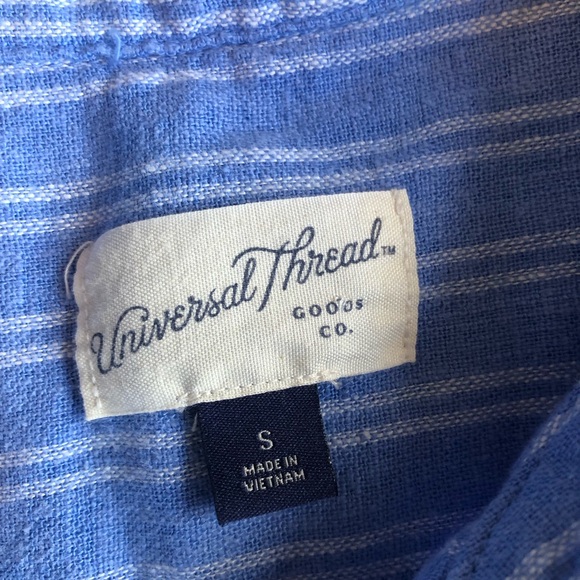 Universal Thread Tie-Front Linen Blend Shirt-Dress Women’s Size S Short Sleeves - Picture 5 of 16